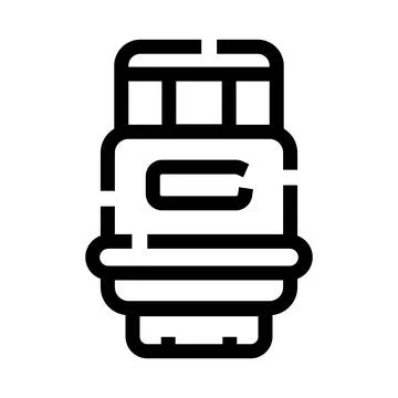 Electronic connector plug line icon technology concept Stock Illustration