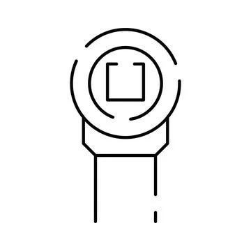Electronic connector port interface line icon Stock Illustration
