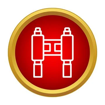 Electronic connector simple outline icon on red circle イラスト素材