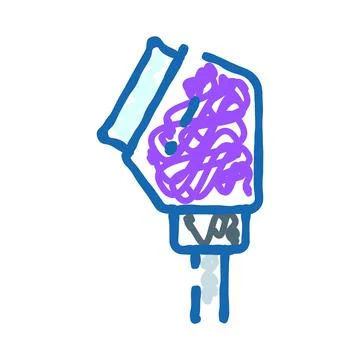 Electronic connector with tangled cables doodled illustration Stock Illustration