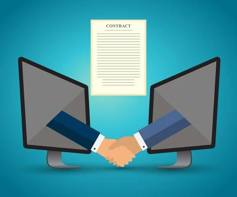 Electronic contract Stock Illustration
