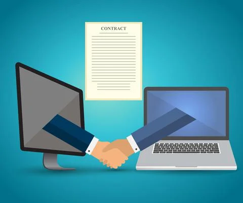 Electronic contract Stock Illustration