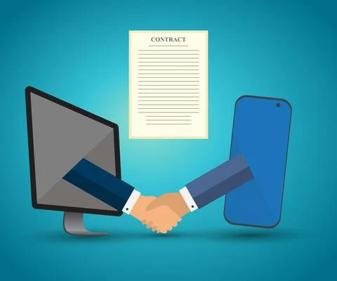 Electronic contract Stock Illustration