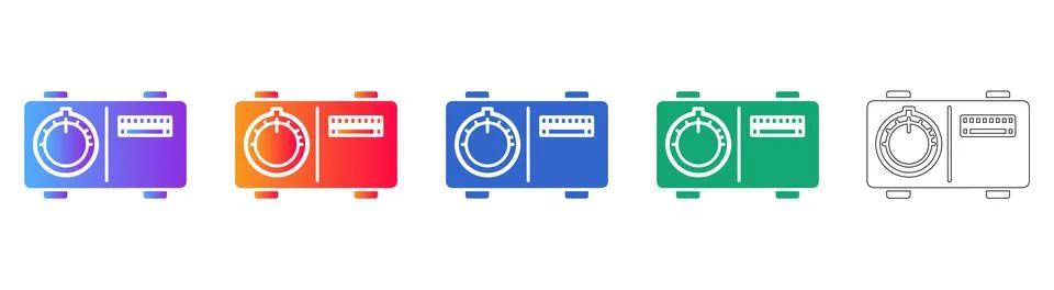 Electronic Control Dial Vector Icon Set イラスト素材