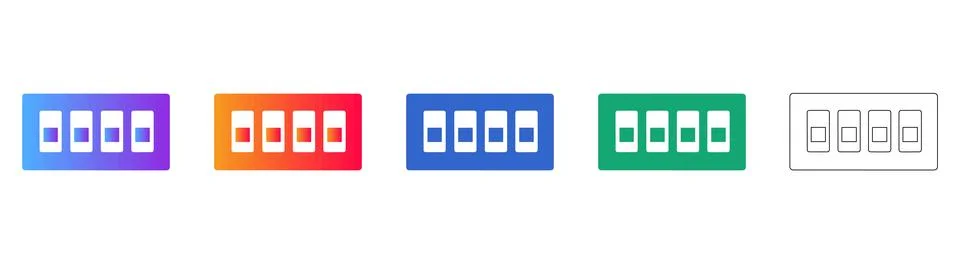 Electronic Control Panel Switch Icons Illustrazione stock