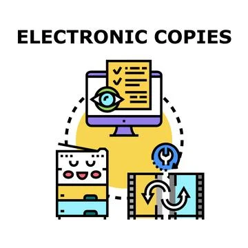 Electronic copies concept creating digital document management system Stock-Illustration