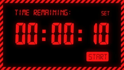Electronic countdown timer from 15 to 0 seconds Stock Footage 114325112