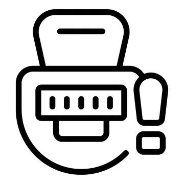 Electronic counter showing error message icon outline Stock Illustration