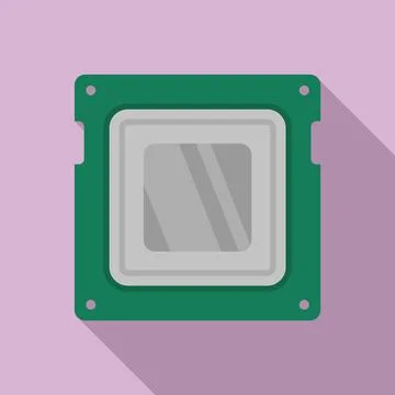 Electronic cpu icon flat vector. Computer data イラスト素材
