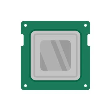Electronic cpu icon flat vector. Computer data Illustrazione stock