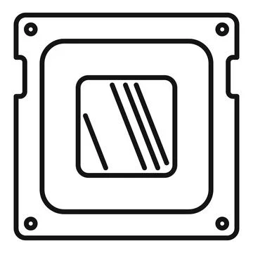 Electronic cpu icon outline vector. Computer data 스톡 일러스트