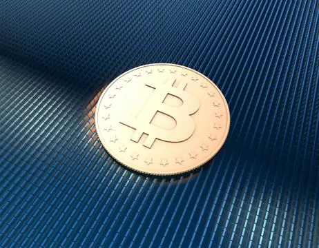 Electronic currency Bitcoin, data transmission and storage イラスト素材