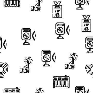 Electronic Dance Music Vector Seamless Pattern 스톡 일러스트