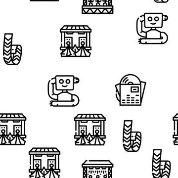 Electronic Dance Music Vector Seamless Pattern 스톡 일러스트