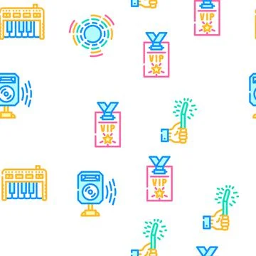 Electronic Dance Music Vector Seamless Pattern 스톡 일러스트