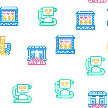 Electronic Dance Music Vector Seamless Pattern Stock Illustration