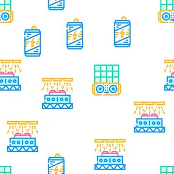 Electronic Dance Music Vector Seamless Pattern Stock Illustration