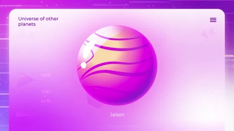 Electronic data about another planet. Motion. Animation with simplified model of Stock Footage 159759629