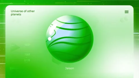Electronic data about another planet. Motion. Animation with simplified model of Stock Footage 159862377
