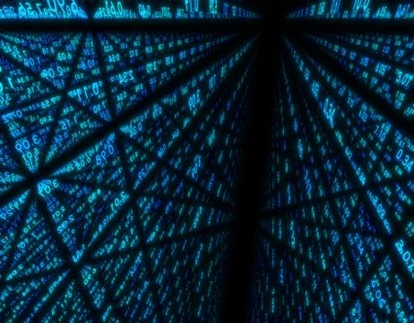 Electronic data array, network data storage and transmission Illustrazione stock