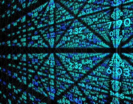 Electronic data array, network data storage and transmission Illustrazione stock