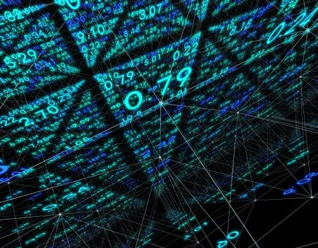 Electronic data array, network data storage and transmission Illustrazione stock