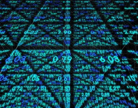 Electronic data array, network data storage and transmission Illustrazione stock