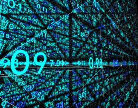 Electronic data array, network data storage and transmission Illustrazione stock