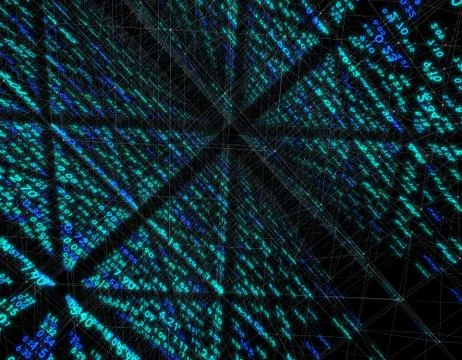 Electronic data array, network data storage and transmission Illustrazione stock