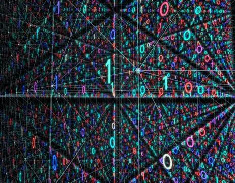 Electronic data array, network data storage and transmission Illustrazione stock