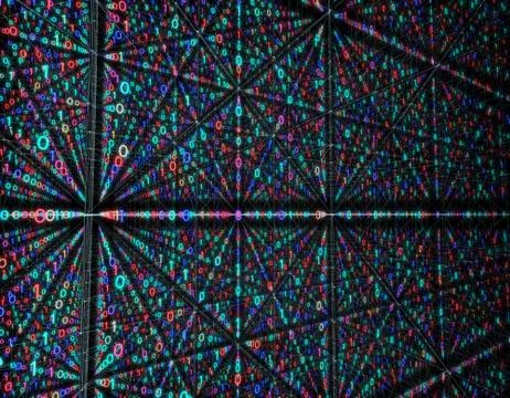 Electronic data array, network data storage and transmission Illustrazione stock