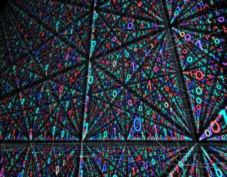 Electronic data array, network data storage and transmission Illustrazione stock