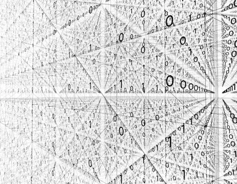 Electronic data array, network data storage and transmission Illustrazione stock