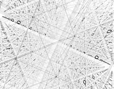 Electronic data array, network data storage and transmission Illustrazione stock