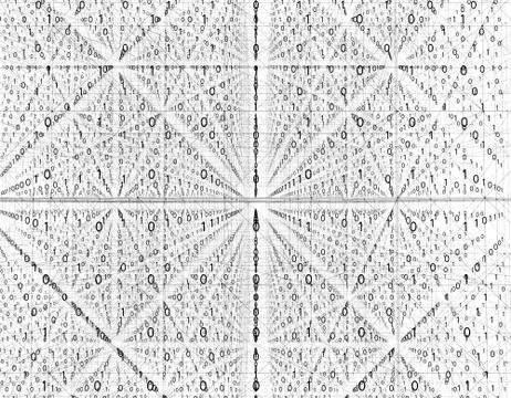 Electronic data array, network data storage and transmission Illustrazione stock