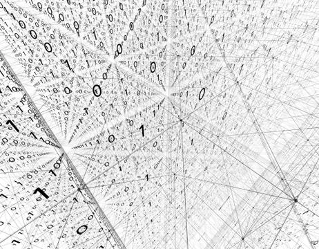 Electronic data array, network data storage and transmission Illustrazione stock