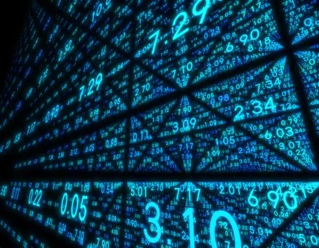 Electronic data array, network data storage and transmission Illustrazione stock