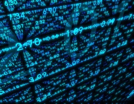 Electronic data array, network data storage and transmission Illustrazione stock