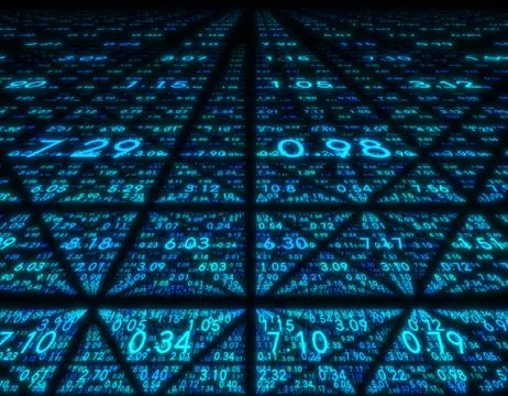 Electronic data array, network data storage and transmission Illustrazione stock