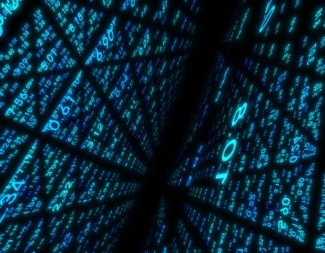 Electronic data array, network data storage and transmission Illustrazione stock