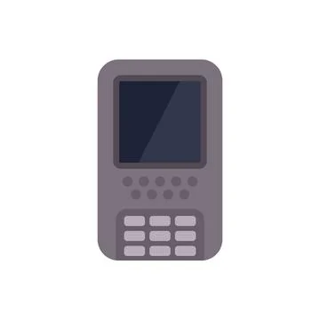 Electronic data capture device showing blank screen with keypad Illustrazione stock