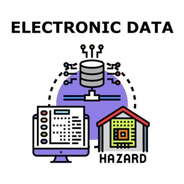 Electronic data hazard and cyber security concept Stock Illustration