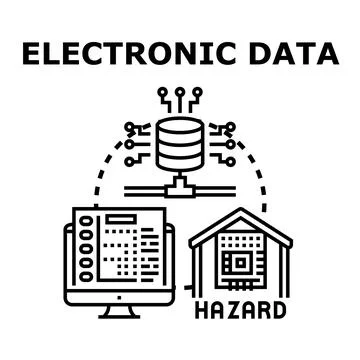 Electronic data hazard and cyber security concept Stock Illustration