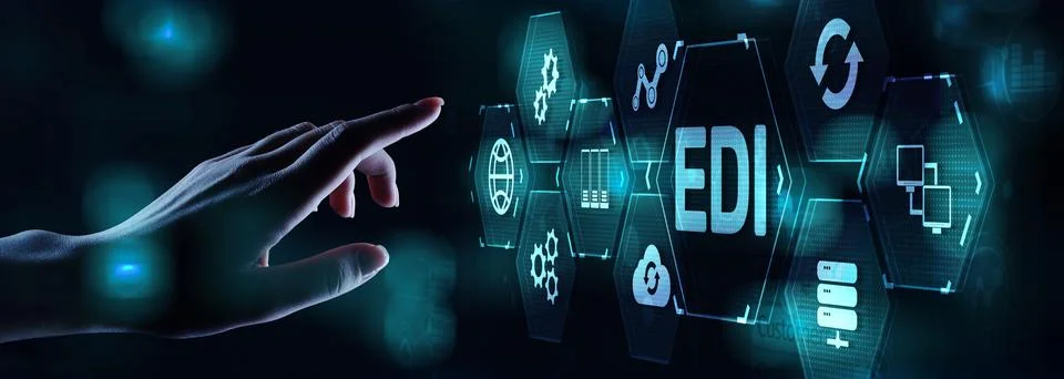 Electronic Data Interchange EDI for Streamlined Business Communication. Stock Photos