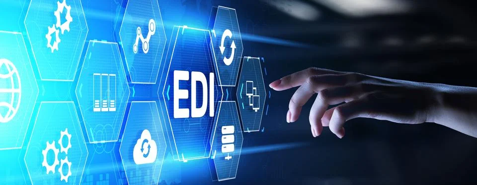 Electronic Data Interchange EDI for Streamlined Business Communication. Stock Photos