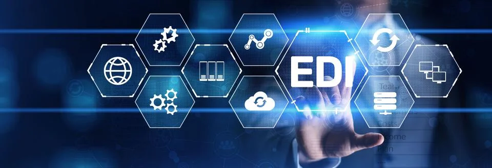 Electronic Data Interchange EDI for Streamlined Business Communication. Stock Photos
