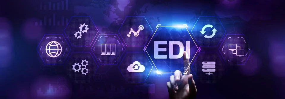 Electronic Data Interchange EDI for Streamlined Business Communication. Stock Photos