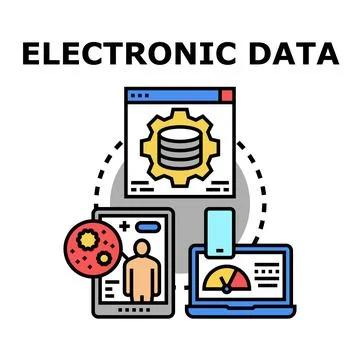 Electronic data management and analysis concept Stock Illustration