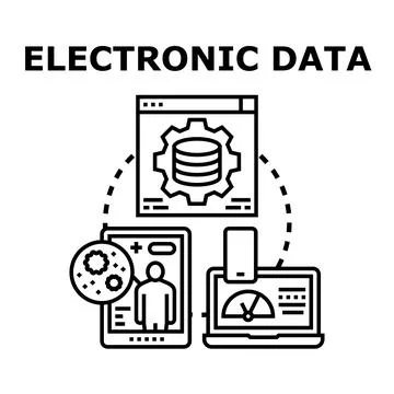 Electronic data management and analysis concept Stock Illustration