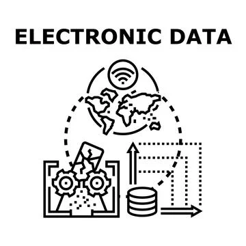 Electronic data processing global storage concept イラスト素材